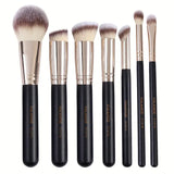 MAANGE 7pcs Face Brush Set - Apricot, Apricot Silvery, Black, Black Silvery, Pink