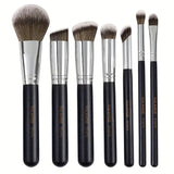 MAANGE 7pcs Face Brush Set - Apricot, Apricot Silvery, Black, Black Silvery, Pink