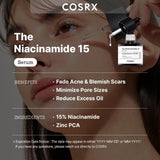 COSRX Niacinamide 15 Face Serum, Minimize Enlarged Pores, Redness Relief, Discoloration Correcting Treatment, Korean Skin Care, 0.67 fl.oz/20 ml