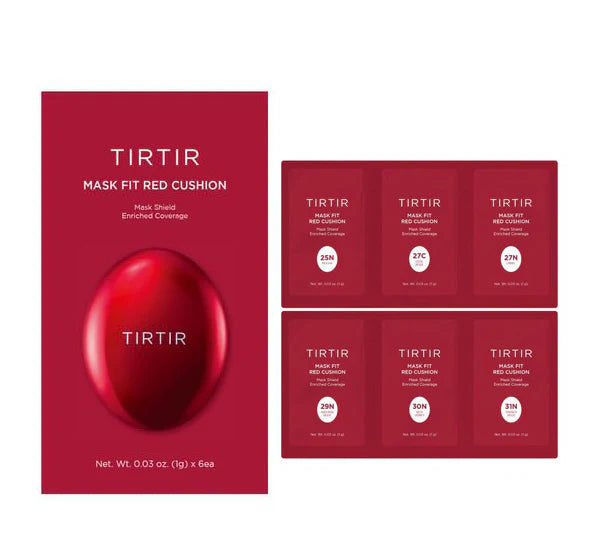 TIRTIR Mask Fit Red Cushion foundation sample Card 6 Shade Trial Kit Dubuypk