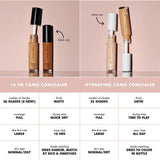 Shop Elf Hydrating Camo Concealer in shades Fair Warm - fair with yellow undertones, Fair Beige - fair with neutral undertones, Light Ivory - light with neutral warm undertone, Light Sand - light with neutral undertones, Light Beige - light with golden beige undertones, Medium Peach - medium with peach undertones, Medium Sand - medium with neutral undertones, Medium Beige - medium with golden beige undertones, Medium Neutral - medium tan with warm undertones, Tan Sand - tan with olive undertones in Pakistan