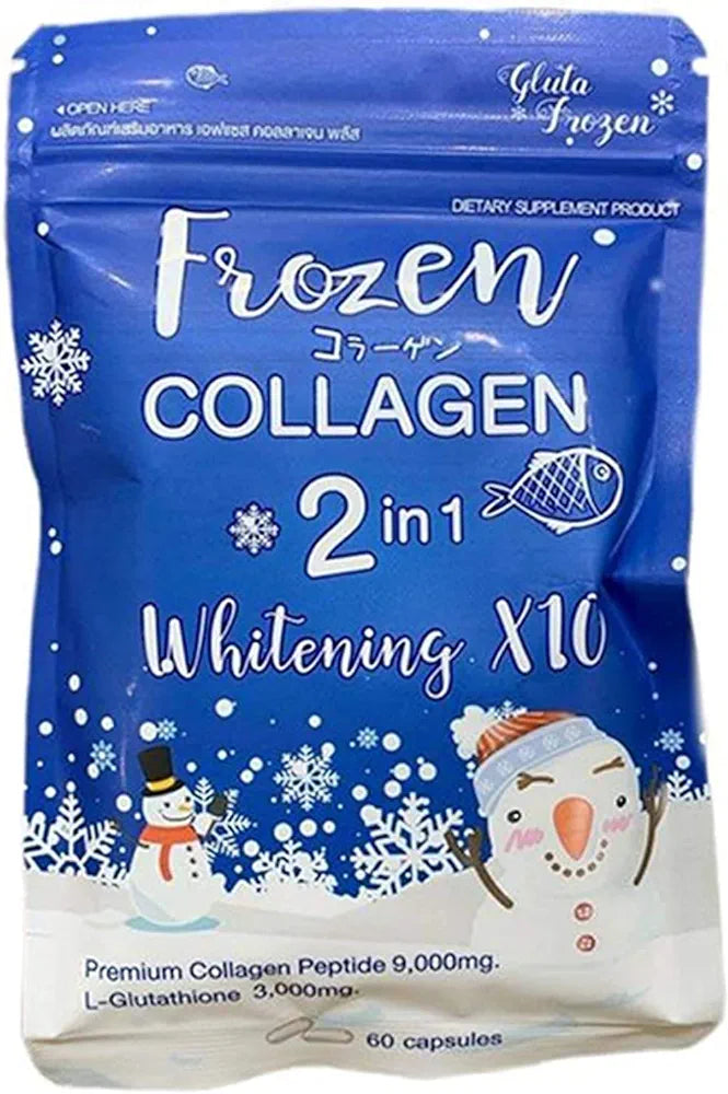 Frozen Collagen 2 in 1 glutathione Whitening 60 Capsules Expiry 04