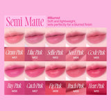 Shop Fwee Pink Obsession Stay-Fit Lip Matte Tint in shade M01 Cream Pink, M02 Lilac Pink, M03 Selfie Pink, M04 Need Pink, M05 Code Pink, M06 Bay Pink, M07 Catch Pink, M08 Fig Pink, M09 Peach Pink, M10 Heart Pink  in Pakistan