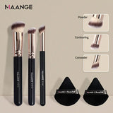 Shop Shein Maange 3 Pcs Brush set With 2 Triangle Puff in colors  Beige, Black Gold, Black Silver, Pink in Pakistan