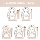MAANGE 7pcs Face Brush Set - Apricot, Apricot Silvery, Black, Black Silvery, Pink