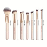 MAANGE 7pcs Face Brush Set - Apricot, Apricot Silvery, Black, Black Silvery, Pink