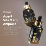 Shop Medicube Age-R Vita C Pro Ampoule Vitamin C Serum for pigmentation, uneven skin tone, and hydration, and boost absorption and radiance by up to 780% with the Age-R Booster Pro, available online in Pakistan at DUBUY PK