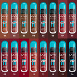NYX Lip I.V. Hydrating Lip Gloss Stain - 01 - Caramel Drip, 03 - Splash N Spice, 05 - Mocha Me Wet, 06 - Espresso Soak, 08 - Drippin' In Rose, 09 - Blush Rush, 12 - Burst That Tang!, 13 - Cranberry Splash, 14 - Mauve N' Moist, 15 - Water 'Bout Wine?