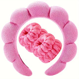 1 headband and 2 mitts set - Pink, Purple,Rose Red, Beige Brown Leopard Print, Red Cartoon Strawberry Wristband