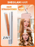 SHEGLAM 2 In 1 Mini Hair Straightener And Curler Iron - HAIR Travel Buddy