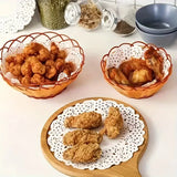 100 Pcs White Lace Paper Disposable Doilies - serving paper