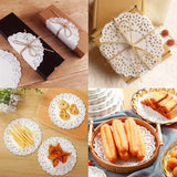100 Pcs White Lace Paper Disposable Doilies - serving paper