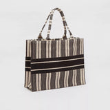 Max Dubai - Striped Tote Bag with Dual Handles