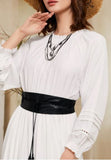 SHEIN Frill Neck Belted A-line Dress - dress and a belt