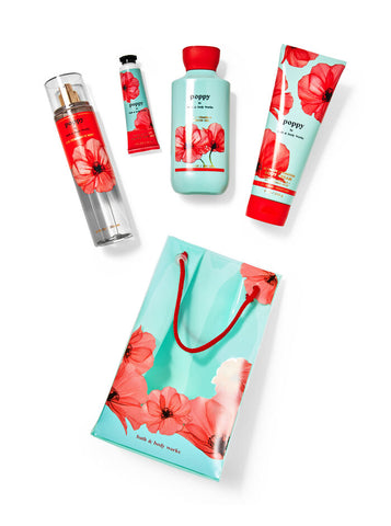 Bath & Body Works - Poppy Gift Bag Set with 4 full size products