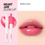 Peripera - Heart Jam Glow Lip - 01 Peach Fondue, 02 Berry Milk Tea, 03 Grapefruit Crush, 04 Honey Nut, 05 Berry Coke, 06 Cherry Smoothie, 07 Apricot Jelly, 08 Peach Crumble, 09 Cherry Filling