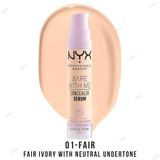 NYX Bare With Me Concealer Serum - 01-Fair-Fair ivory with neutral undertone, 02-Light-Light beige with cool undertone, 03-Vanilla-Vanilla with neutral undertone, 04-Beige-Beige with neutral undertone, 05-Golden-Medium light with cool undertone