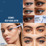 Kosas Soulgazer-Intensifying Gel Eyeliner-Hypnotize|Intense Black Matte, Orbit|Smokey Gray Matte, Allure|Dark Brown Matte Depth|Warm Brown Matte, Mesmerize|Soft Lilac Matte, Gravitate|Creamy Beige Matte, Enigma|Blackened Blue Satin, Eternal|Emerald Green Satin, Bewitch|Night Violet Satin, Cosmic|Deep Aqua Satin