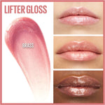 Maybelline Lifter Lip Gloss in shades 01 Pearl, 02 Ice, 03 Moon, 04 Silk, 05 Petal, 06 Reef, 07 Amber, 08 Stone, 09 Topaz, and 10 Crystal, 11 Brass, 12 Opal, 16 Rust, 20 Sun, 22 Peach Ring