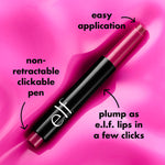 ELF Pout Clout Lip Plumping Pen - JUST PEACHY - LIGHT PEACHY PINK, PINKY OUT - LIGHT NUDE PINK, BUST A MAUVE – MAUVE, PLUM ON OVER – BERRY, RED MY MIND - SHEER RED, WICKED CHERRY - BLACK CHERRY