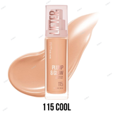 Maybelline Lifter Plump & Glow Foundation - 102 NEUTRAL, 110 WARM, 112 NEUTRAL, 115 COOL, 118 WARM, 120 NEUTRAL, 210 NEUTRAL, 220 WARM