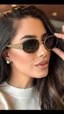 Shein - Women's Vintage Small Oval Frame Sunglasses without case