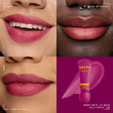 NYX Smushy Matte Lip Balm - 01 Sugar Smush, 02 Swipe Sesh, 03 Sweet Smack, 04 She's Serving, 05 Snuggle Szn, 06 Soft Smile, 07 Swipe 2 Smooth, 08 Snuggle Szn, 10 Sassy Stuff, 11 Squeeze N' Sizzle, 12 Silly Sippin'