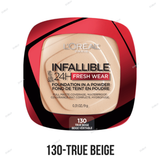 L'Oreal Paris Infallible 24H Fresh Wear Powder Foundation - 10-Porcelain, 20-Ivory, 120-Vanilla, 130-True Beige, 220-Sand