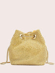 SHEIN Bucket Bag with stones - Golden