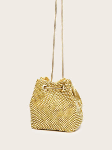 SHEIN Bucket Bag with stones - Golden