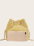 SHEIN Bucket Bag with stones - Golden