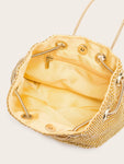 SHEIN Bucket Bag with stones - Golden