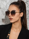 Shein - Sunglasses Coffee Brown