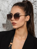 Shein - Sunglasses Coffee Brown