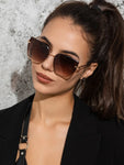 Shein - Sunglasses Coffee Brown