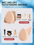 Shein - Pack of 2 Beauty Blenders - Apricot, Baby Pink & Brown