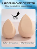 Shein - Pack of 2 Beauty Blenders - Apricot, Baby Pink & Brown