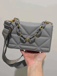 Shein - Quilted Chain square Bag Grey