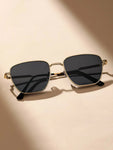 Shein - Metal Frame Sunglasses Black