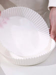 SHEIN 50pcs Air Fryer Baking Parchment, Disposable Air Fryer Paper Liners, white