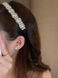 Shein - Headband with Stones Silver Black