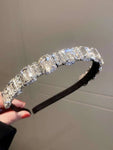 Shein - Headband with Stones Silver Black