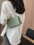 Shein - Quilted Chain square Bag Green