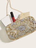 SHEIN Rhinestone Decor Chain Box Bag / Fancy Clutch