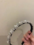 Shein - Headband with Stones Silver Black