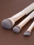 Shein MAANGE Face Brush Set,3pcs Brush+2pcs Triangle Powder Puff