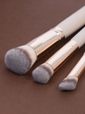 Shein MAANGE Face Brush Set,3pcs Brush+2pcs Triangle Powder Puff