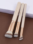 Shein MAANGE Face Brush Set,3pcs Brush+2pcs Triangle Powder Puff