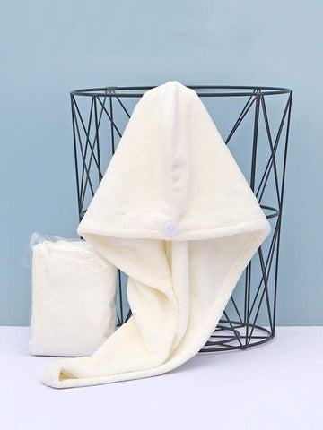 Shein - Hair Drying Cap Towel / Hair Turban - White