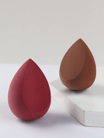 Shein - Pack of 2 Beauty Blenders - Coffee & Red